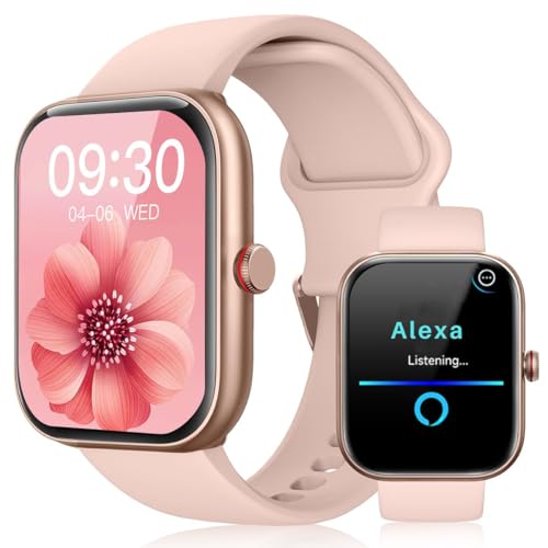 EASYTAO Smartwatch Mujer Alexa, 1.91'' Interactivo HD Reloj Inteligente para Impermeable IP68, 100+ Modos Deportivos, Compatible con iPhone y Android, Frecuencia Cardíaca, Oxígeno y Presión. (Rosa)