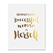 DIGIBUDDHA Behind Every Successful Woman Is Herself Gold Foil Print Poster Boss Lady Chic Girly Office Decor Wall Art 8 inches x 10 inches B33