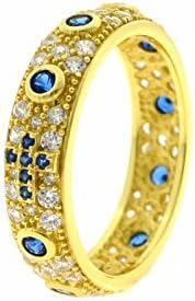 Ring Rosary Base Golden Stones Blue
