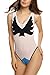 Zeagoo One Piece Sexy Mesh Patchwork Backless Swimsuit Swimwear Monokini Bikini,Blue,Small