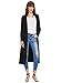 Verdusa Women's Long Sleeve Open Front Long Maxi Cardigan, Black, Size Medium