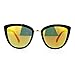 SA106 Womens Color Mirror mirrored Lens Oversize Cat Eye Sunglasses Black Orange