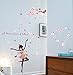 BIBITIME Beautiful Flower Wall Decal for Living Room Porch Nursery Couple Bedroom Vinyl Sticker Kids Room Decor Vinyl Mural (Reference, Dancing Girl Tree Branches Flowers)