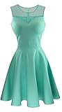 Heloise Women's A-Line Sleeveless Pleated Little Light Green Cocktail Party Dress (XL, Light Green)