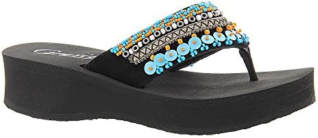 Grazie Women's Voiced Flip Flop (6, Black)