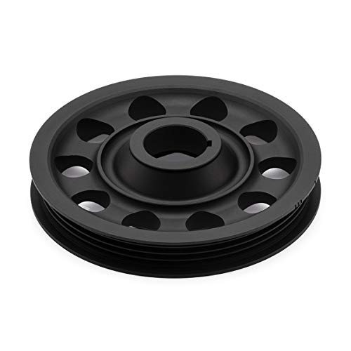 BlackPath - Integra Type R Lightweight Underdrive Crankshaft Pulley Fits Acura B18B1 + B18C1 + B18C3 + B18C5 Engines (Black) T6 Billet