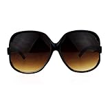 Womens Extra Oversized Round Designer Fashion Exposed Lens Butterfly Sunglasses Brown