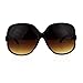 Womens Extra Oversized Round Designer Fashion Exposed Lens Butterfly Sunglasses Brown
