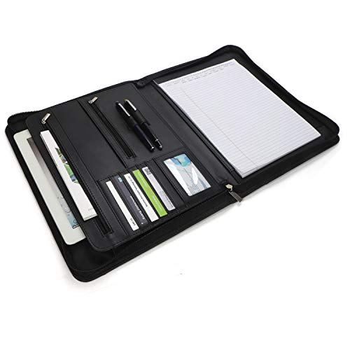 image for Freeprint Zippered Padfolio Portfolio with Writing Pad Legal Size Note
