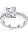 Bonndorf 1.25 Carat Princess Cut Cubic Zirconia CZ Sterling Silver 925 Engagement, Wedding Ring Sizes 5 to 8