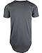 ShirtBANC Hipster Hip Hop Elong Drop Cut Mens Shirt Longline Dropcut Tshirt Cool Gray
