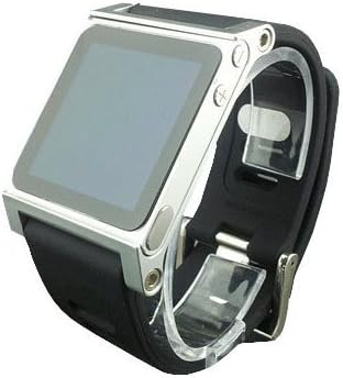 Multi-Touch Aluminum Watch Band Cover Case for Apple iPod Nano 6th Generation 8GB 16GB;Hand Strap for iPod Nano 6G(Silver)