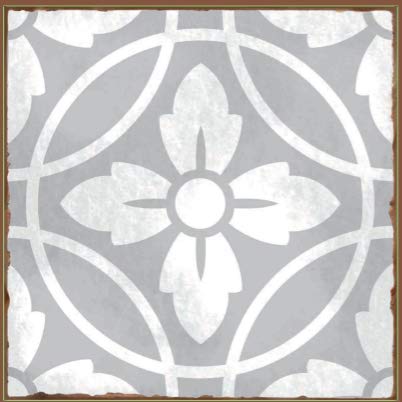 Grey Tile Stickers Victorian Morrocan Modern Retro self Adhesive wall Art Decor transfers-Bathroom backsplash Kitchen splashbacks Floral Decals Peel and Stick (Grey 2, 4 inch) Pack of 10