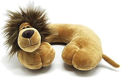 JERN Comfortable U Shape Cartoon Animal Cotton Travel Neck Pillows (Lion)