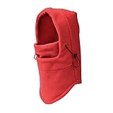 ezyoutdoor Winter Thermal FLEECE Swat Ski Neck Hoods Full Face Mask Cover Hat Cap for Riding Cycling Hunting Fishing Walking Outdoor Sports (Red)