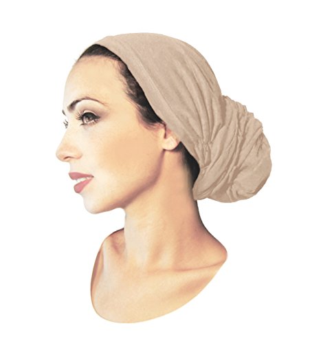 Pre-tied Headwear Versatile Ties Bandana Tichel Head-scarf Cotton in 26 Colors! (Light Beige - 361)