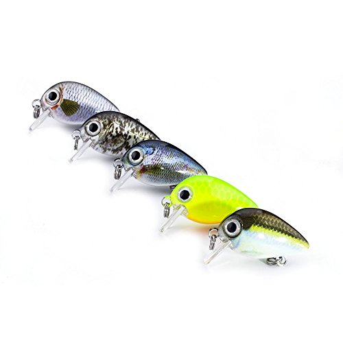 FOVONON Crankbaits Set Lure Fishing Hard Baits Swimbaits Boat Ocean Topwater Lures Kit Fishing Tackle Minnow Vib Set for Trout Bass Perch Fishing Lures with Box (F103B)