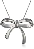 Sterling Silver Bow Pendant Necklace, 18