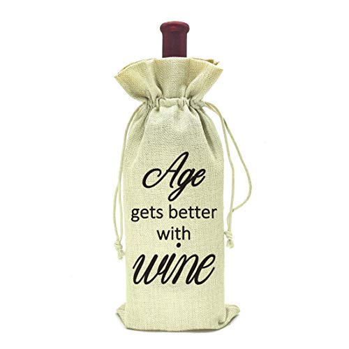 Wedding Gifts Birthday Gifts Housewarming Gifts And Feast Gifts Family Dinner Gifts Gifts For Mom Dad Grandma Grandpa Coworkers Friends Age Gets Better With Wine Wine Bag Pricepulse