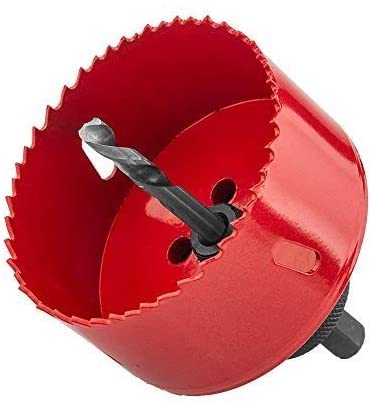 Unifizz High Speed Steel M42 BI-Metal Hole Saw 48mm Cutting Diameter Saw Drilling Tool Hole Cutter for Wood, Drywall and Cornhole Boards, 1Pcs(Red)