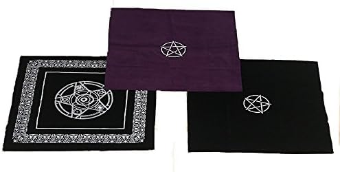 Altar Tarot Card Pentagram Tablecloths - Square Wicca Tapestry - 3PK - 19.5" x 19"