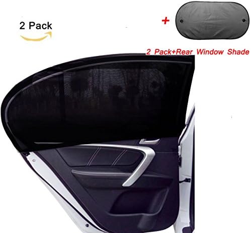 DOGOO Universal Fit Car Side Window Sun Shade,Blocking Over 98% of Harmful UV Rays (2 Pack + Rear Window Shade)