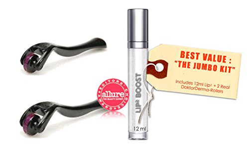 JUMBO LIPÂ² BOOSTER DOKTORDERMA 12ml LIP-ROLLER Kit - All our products are especially formulated, prepared and bottled for you when your order is placed. 2 ORIGINAL DoktorDerma Titanium Micro Needles Lip Roller + 1 DoktorDerma LIPÂ² Boost Jumbo 12ml Bottle - Lip Plumper - Lip Enhancer - Long lasting - The FIRST and ONLY 