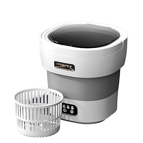 XVersion 13L Mini Portable Washing Machine with Spin Dryer – Foldable Washer for Baby Clothes, Underwear, Socks | Compact Laundry for Apartment, Travel, RV, Home (White)