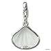 SilberDream Charm sea shell big 925 Sterling Silver Pendant Lobster Clasp FC607