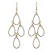 D EXCEED Jewelry Metal Teardrop Shaped Chandelier Tiered Dangle Earrings for Women
