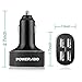 Poweradd 40W/8A 4-Port USB Car Charger with Smart Charge for iPhone 6s/6 Plus 5S 5C, iPad Air2/mini 3, Galaxy S6 edge S5 Note 5 4, More Smartphones and Tablets