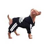 EastCities Winter Puppy Hoodie for Small Dogs Warm Coat Sweater Four Legs Pet Clothes for Dog Cat,Black XL