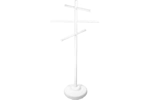 SWIMLINE HYDROTOOLS 89032 Free Standing Poolside Adjustable-Towel Rack With Water Weighted Base Three Arms Tier For Outdoors & Indoors Pool Patio Bathroom Accessory Holder Bar Drying-Stand
