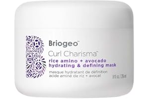 Briogeo Curl Charisma Rice Amino + Avocado Hydrating & Defining Mask, Hair Mask for Wavy, Curly, and Coily Hair, Deeply Nourishes and Defines Curl Pattern, Protein-Free, Vegan, Cruelty-Free