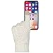 DG Hill Warm Texting Gloves For Women, Cable Knit Touchscreen Winter Text Gloves Cute & Cozy Fleece Lining Off-White One Size