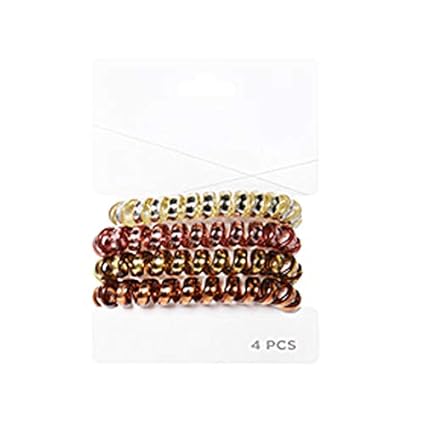Spiral Hair Ties No Crease Coils Iridescent Jelly Elastics Phone