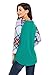 Annflat Women's Casual Striped 3/4 Sleeve Pocket T Shirt Color Block Blouses and Tops,Green,(US14-16)X-Large