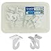 Sharp Tank - 25 Pairs of High Strength Aluminum Utility Hooks for Drop Ceiling T-Bars - 50 Pcs Total (25 Left, 25 Right) with Container - White Enamel Finish - 1