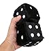 MR CARTOOL Car Fuzzy Dice,3 inch Pair Retro Square Mirror Hanging Dice, Couple Fuzzy Plush Dice Dots Car Interior Ornament Decoration (Black)