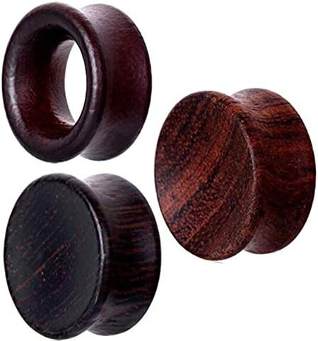 TIANCI FBYJS3 Pair Concavity Wood Wooden Ear Gauges Ear Plugs Expander Tunnels Ear Piercing (6mm=2g)
