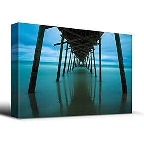 Peaceful Jetty Leads into Ocean - Canvas Art Home Art - 12x18 inches