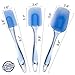 Silicone Spatula Set - 3 Piece Heat Resistant Rubber Spatulas Set Kitchen Utensils for Cooking, Mixing - Non Stick Dishwasher Safe Flexible Spatulas Blue Spatula Set