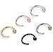 Jstyle 20G 5 Pcs a Set 316L Stainless Steel Nose Rings Hoop Nose Piercing Body Jewelry 8mm