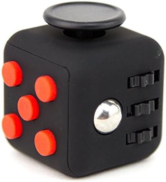 Fidget Cube Relieves Stress And Anxiety for Children and Adults Anxiety Attention Toy (Black Red)