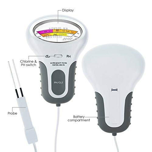 Water Test Meter PH CL2 Chlorine Level Meter Water Quality Tester Test Monitor, TLT Retail Swimming Pool Spa Digital Water Quality Tool - Thumbnail 2
