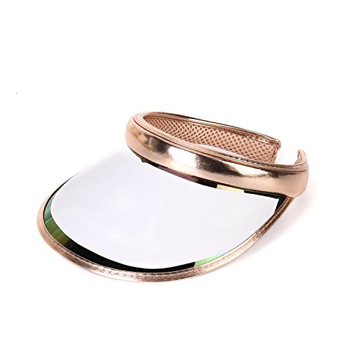 UV Sun Visor Hat Golf Hat Hiking Helmet Cap Transparent Color Sun Protection Cap(Golden) - Thumbnail 2