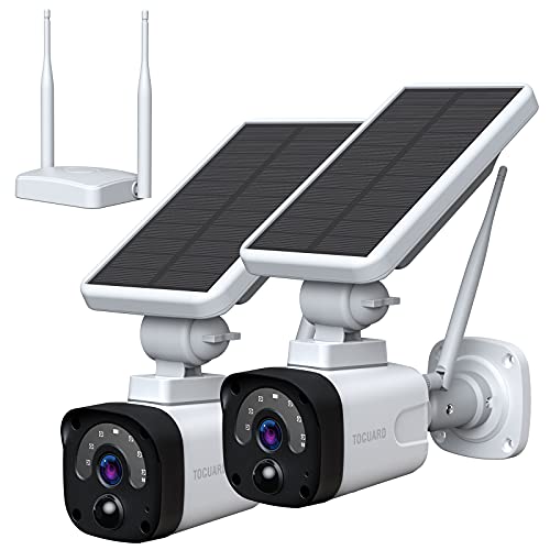 TOGUARD Security Camera Wireless Outdoor (Includes Base Station and  Camera) 1080P Waterproof Solar Security