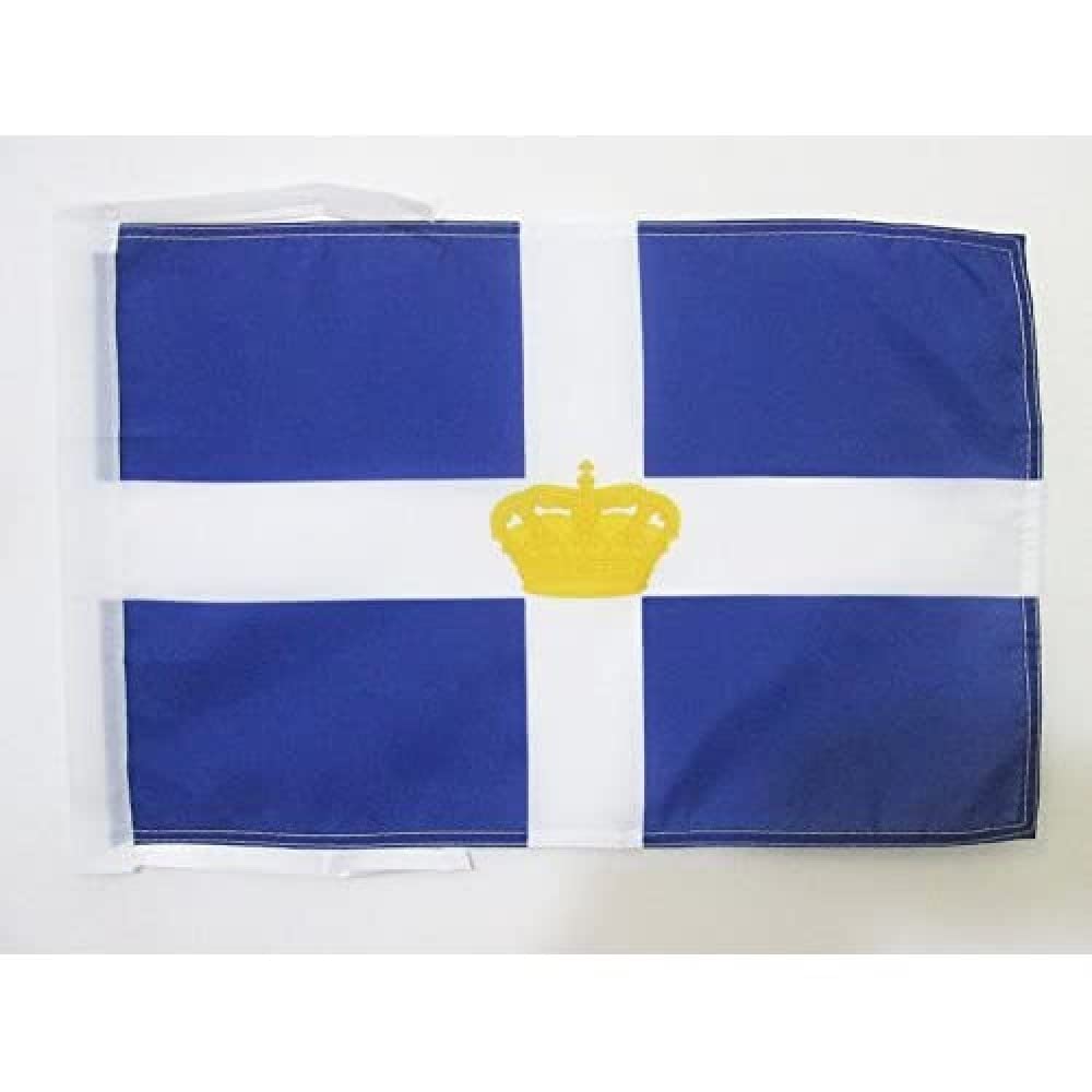 AZ FLAG - Kingdom of Greece 1863-1973 Flag - 18'' x 12'' - 100% Polyester greek Small Banner with Two Cords - Fade Resistant - Vivid Colors - 18x12 in - 45x30 Cm — image 1