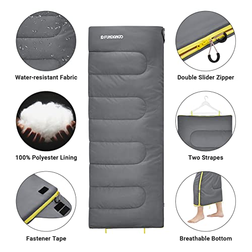 FUNDANGO Lightweight Compact Backpacking Sleeping Bag for Adult