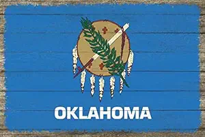 Chico Creek Signs Oklahoma State Flag Wood Sign Rustic Wall Décor Gift 12x18 B3-12180051029